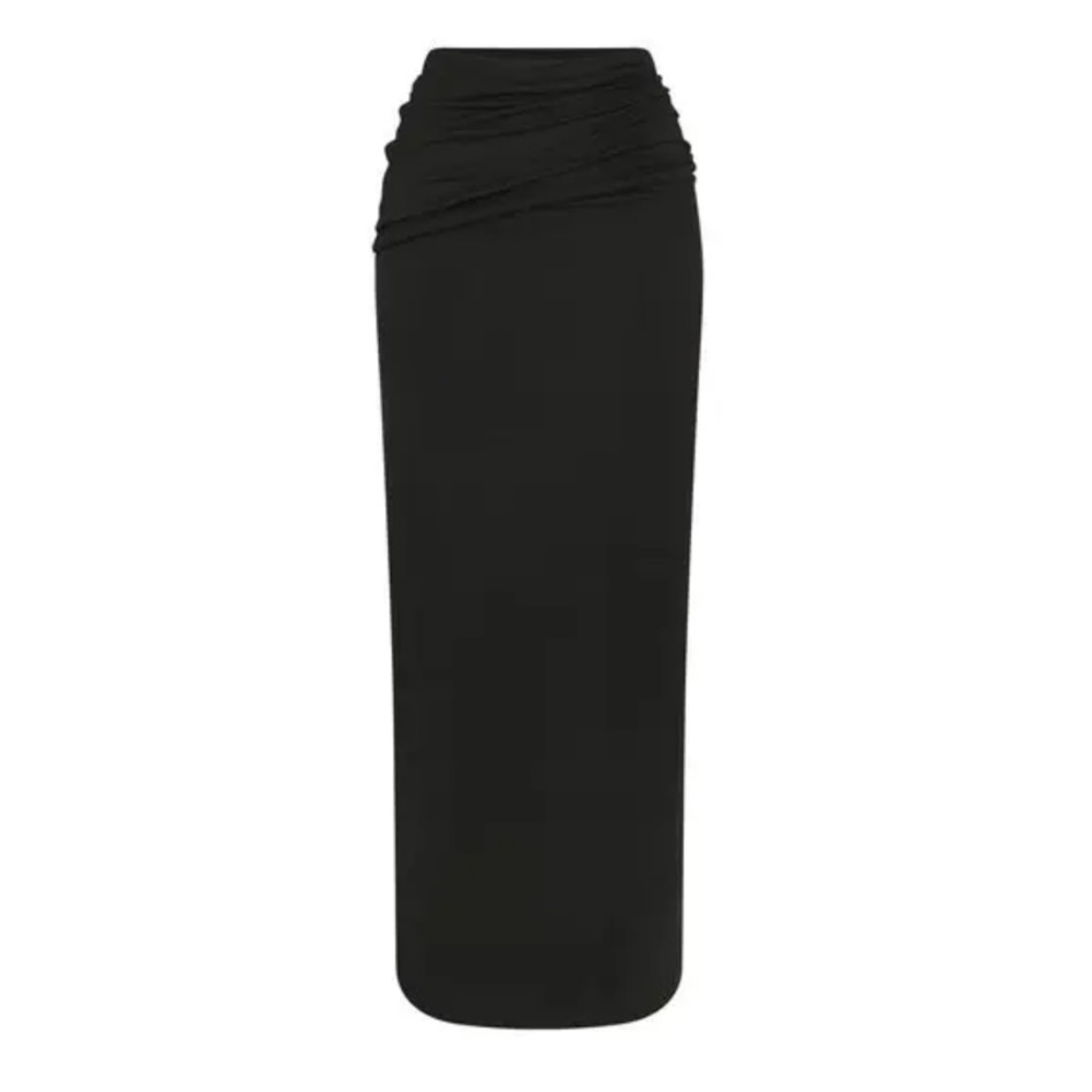 SKIMS CLOUD FOLDOVER LONG SKIRT IN ONYX XS S - Picture 4 of 6